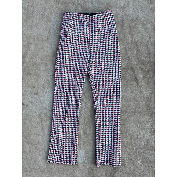 Free People Rudy Flared Houndstooth Stretch Trouser Pants Women’s Size 0 - Picture 1 of 8